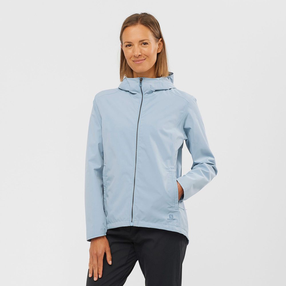 Salomon ESSENTIAL WATERPROOF 2L Chaquetas Mujer - Azules - Colombia (69478-RVJO)